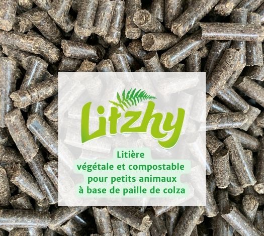 Litière végétale pour petits animaux à base de paille de colza – 6L